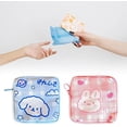 thumbnail image 5 of Caja organizadora de toallas sanitarias portátil de 2 piezas con diseño de animales de dibujos animados (rosa + azul), organizador de toallas sanitarias para mujeres, bolsa sanitaria para adolescentes, 5 of 5