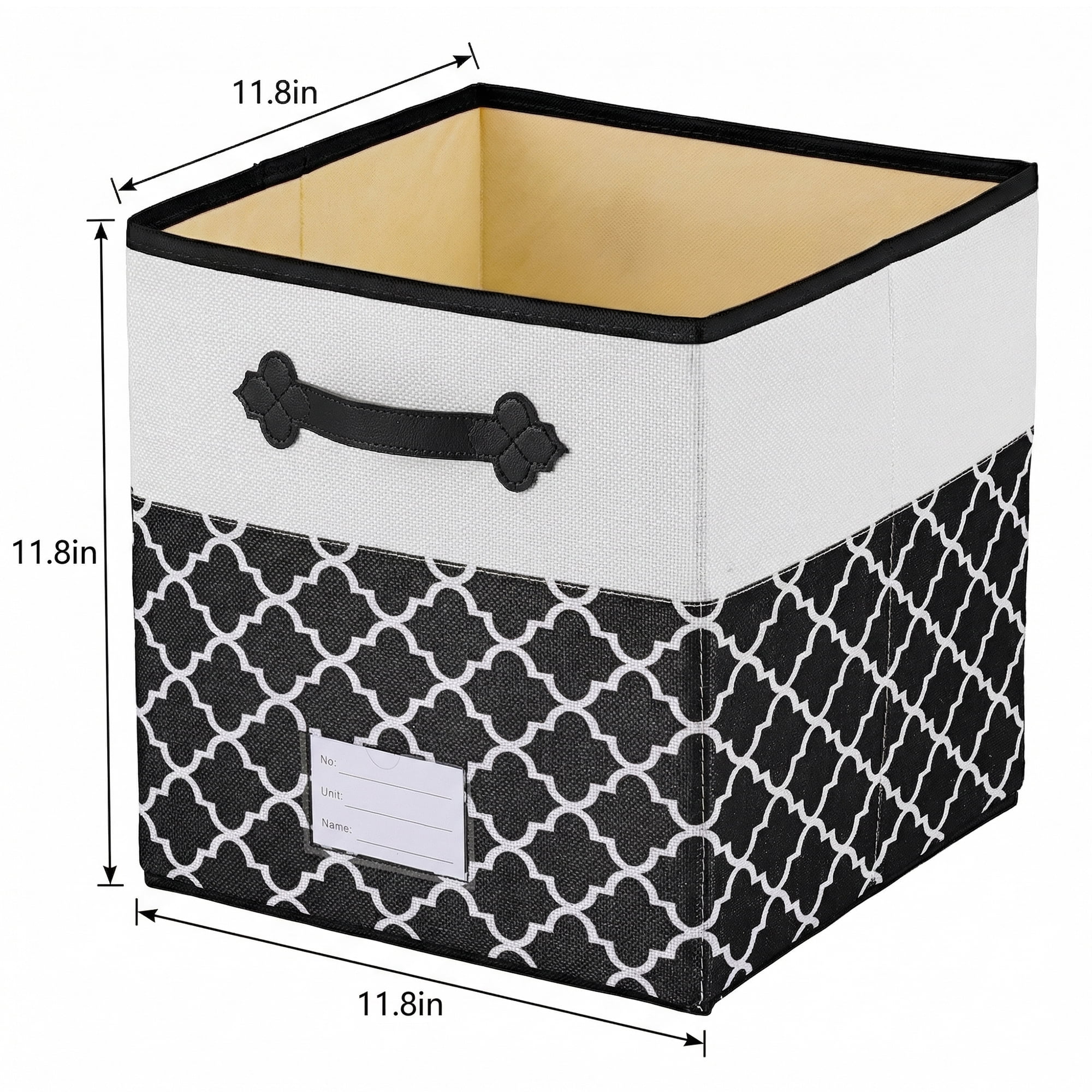 Unique Bargains Storage Basket with Handle for Organizing Objects Black 11.8"x11.8"x11.8"