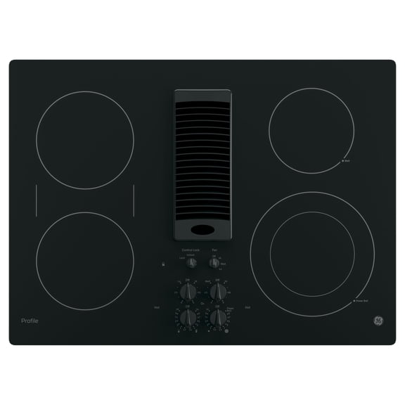 Ge Profile Pp9830 30" Wide 4 Burner Electric Cooktop - Black