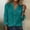 Tops-635Green, variant on Linen Blouses for Women Notch V Neck Long Rolled Sleeve Dressy Casual Work office Wear Loose Fit Solid Plain with Pocket Breathable Soft Spring Tops