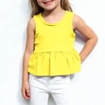 thumbnail image 2 of Plebaso Toddler Baby Girls Tank Tops Sleeveless Ruffle Hem Tops Little Girls Cute Cotton Summer Clothes, 2 of 5
