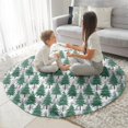 thumbnail image 3 of Green Christmas Tree Pattern Round Blanket,Comfortable Soft Flannel Throw Blanket,All Season,Warm Lightweight Blankets for Sofa Bed Couch Living Room Chair 47"x47", 3 of 5