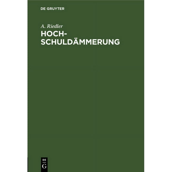 Hochschuldämmerung, (Hardcover)