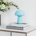 thumbnail image 2 of Daisy Modern Glass Mushroom Bedside Table Lamps Blue, 2 of 5