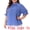 Blue, variant on DARING DIVA Women's Plus Office Pleated Short Puff Sleeves Mock Neck Top 3X Black