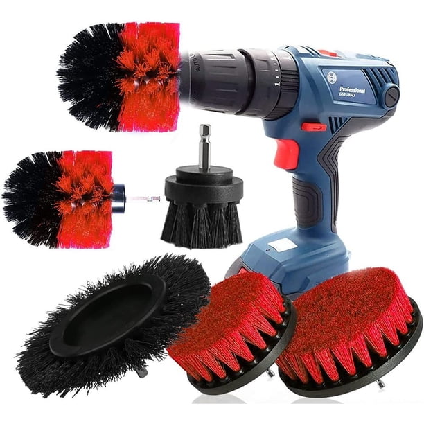 Juego de cepillos para taladro, 5 piezas, cepillo de limpieza para accesorios, cepillo para llantas, fregador, juego de cepillos de limpieza para llantas, bañera, azulejos, cocina, coche, esquinas de