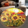 thumbnail image 4 of Circle Area Rug, Sunflowers6 Washable Non-Slip Floor Carpet, Soft Rug for Living Room Bedroom Decor 31 Inch, 4 of 6