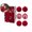 Red, variant on VQPeo Flocked Christmas Tree Balls, Holiday Ornament Set, 6-Piece Festive Decoration Kit for Home & Party Celebrations