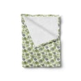 thumbnail image 2 of Floral Soft Flannel Fleece Blanket, Abstract Blossoms in Green Shades on Polka Dotted Retro Style Background, Cozy Plush for Indoor and Outdoor Use, 50" x 60", Apple Green Sage Green, by Ambesonne, 2 of 5
