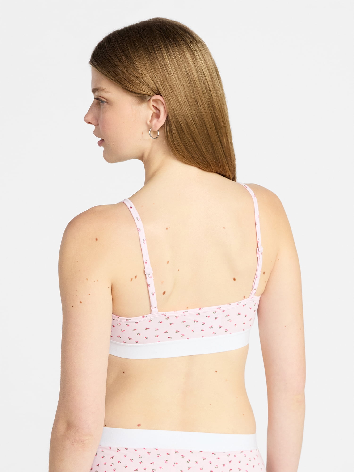 No Boundaries Women's Cotton Jersey Triangle Bralette w/Buttons Sizes XS-XXXL