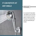 thumbnail image 4 of Rociador de baño de alta presión con cabezal de ducha y mesa giratoria con función Flit, rociador de mano desmontable para control de agua, plateado kenally HA000721-02B, 4 of 6