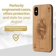 thumbnail image 2 of Case Yard Wooden Case Outside Soft TPU Silicone, Slim Fit Shockproof Wood Protective Phone Cover for Girls Boys Men and Women, Supports Wireless Charging King of Hearts Design case for iPhone-XS-Max, 2 of 7