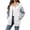 #08 White 【Mix, Match & Rotate: Stock Up on Daily Colors】, variant on Womens Hoodies Color Block Fleece Lined Full Zip Quick-Dry Sweatshirt Drawstring Hood Side Pockets Mid Length for Street Shopping Daily Hangout | TruBelle,Army Green L