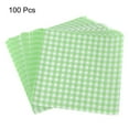 thumbnail image 3 of Uxcell 100pcs Square Checkered Wax Paper Sheets 7.09" x 7.09" for Sandwich Baking Paper, Green, 3 of 7