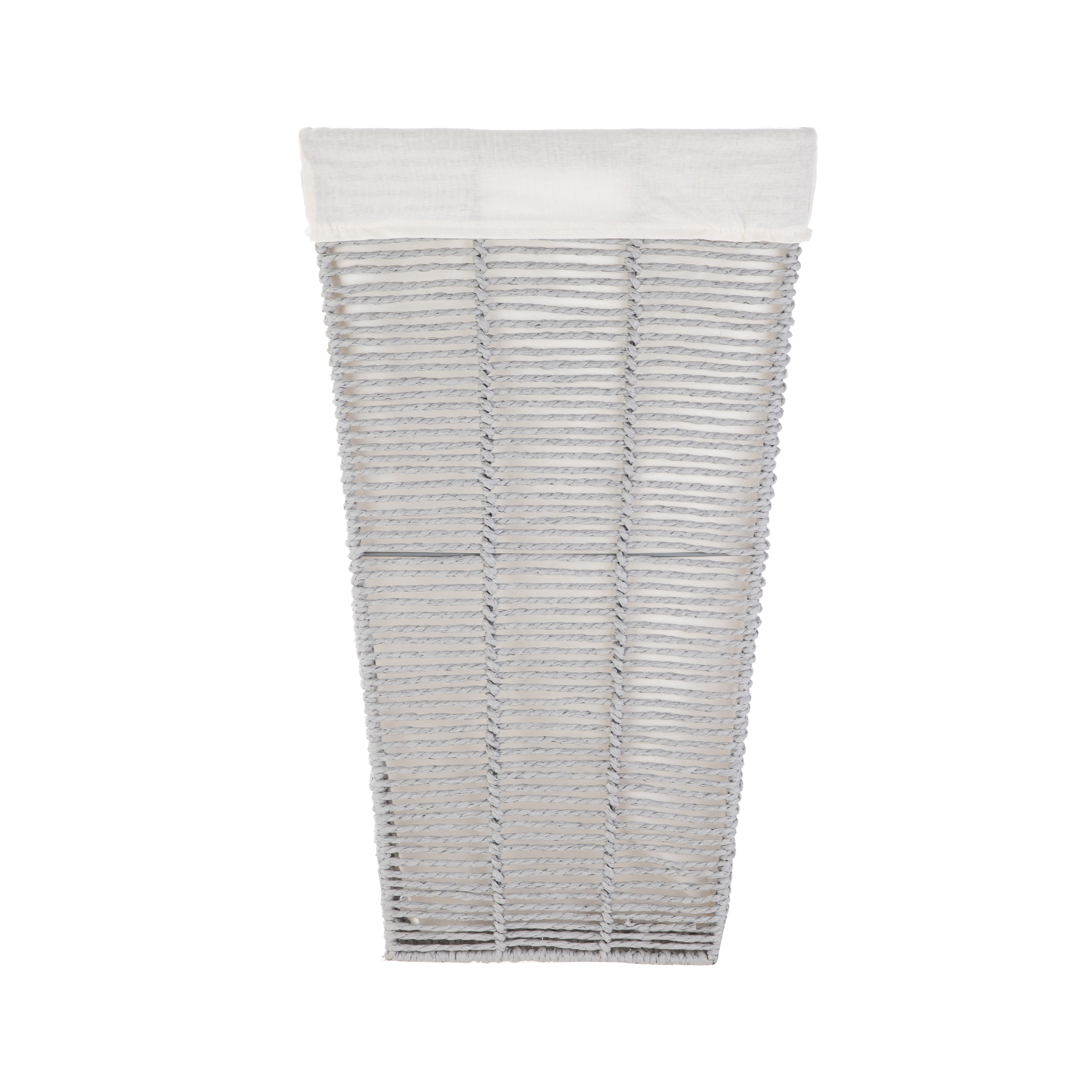 Mainstays Twisted Gray Paper Rope Laundry Hamper with Removable Fabric Liner, Adult