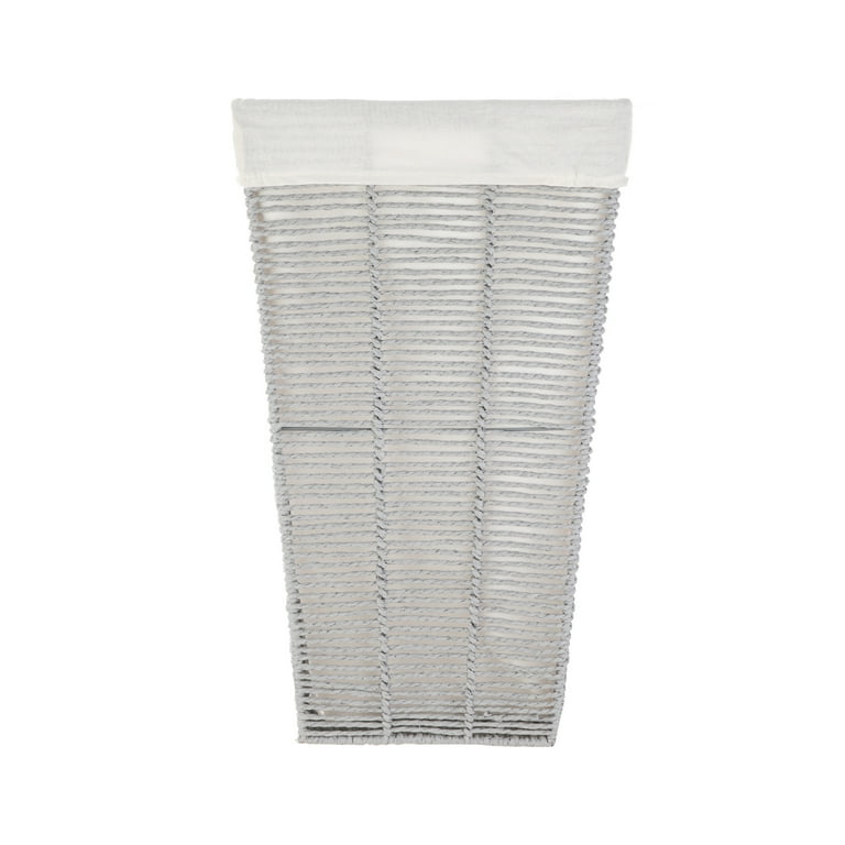 Gray Woven Paper Rope Laundry Hamper With Removable Liner photo 7