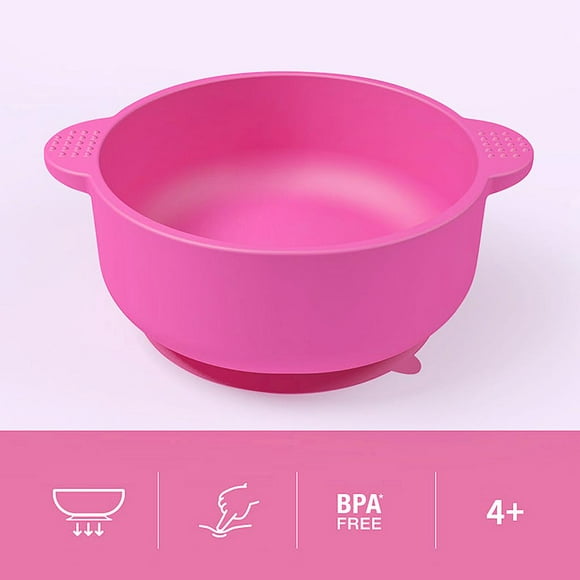 Tazón de Silicona CUTICAT con Ventosa Rosa