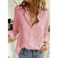 thumbnail image 2 of Blouses en Chiffon Col en V pour Femmes Manches Ballon Décontractées, 2 of 6