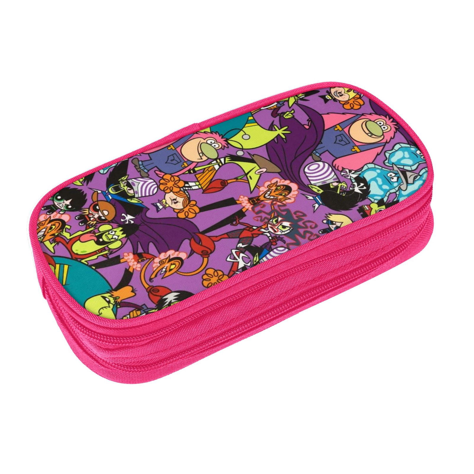 The Powerpuff Gi-rls Pencil Case Large Capacity Pencil Pouch Penbag Office Stationery Organizer Travel Makeup Bag Pink