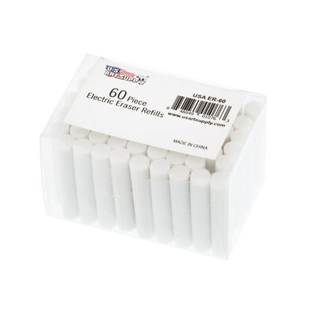 U.S. Art Supply Electric Portable Eraser Refill Pack (60 Erasers) Fits All Popular