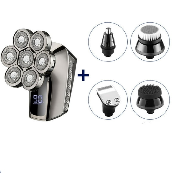 Electric Shavers Men Hair Trimmer: 6 in 1 Waterproof Rechargeable Bald Head Shaver Beard Trimmers Rotary Shavers Cordless Kit Professional Portable Wet Dry Skull Razor