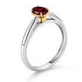 thumbnail image 3 of Gem Stone King 0.50 Ct Oval Red Rhodolite Garnet 925 Silver and 10K Yellow Gold Solitaire Engagement Ring (Size 5), 3 of 4