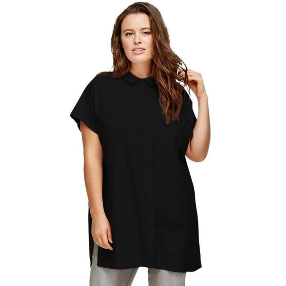 Ellos Women's Oversized Linen Blend Tunic Tunic