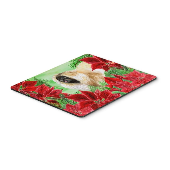 Pekingese Poinsettas Mouse Pad Hot Pad or Trivet