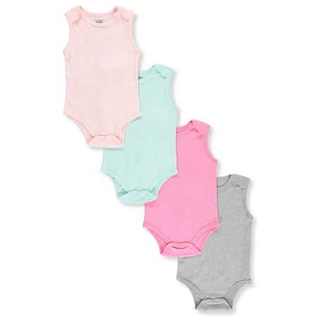 - Sweet & Soft Baby Girls' 4-Pack Sleeveless Bodysuits