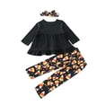 thumbnail image 2 of Seyurigaoka Girl Halloween Clothes Set Pumpkin Embroidery Tops+Trousers+Scarf, 2 of 9