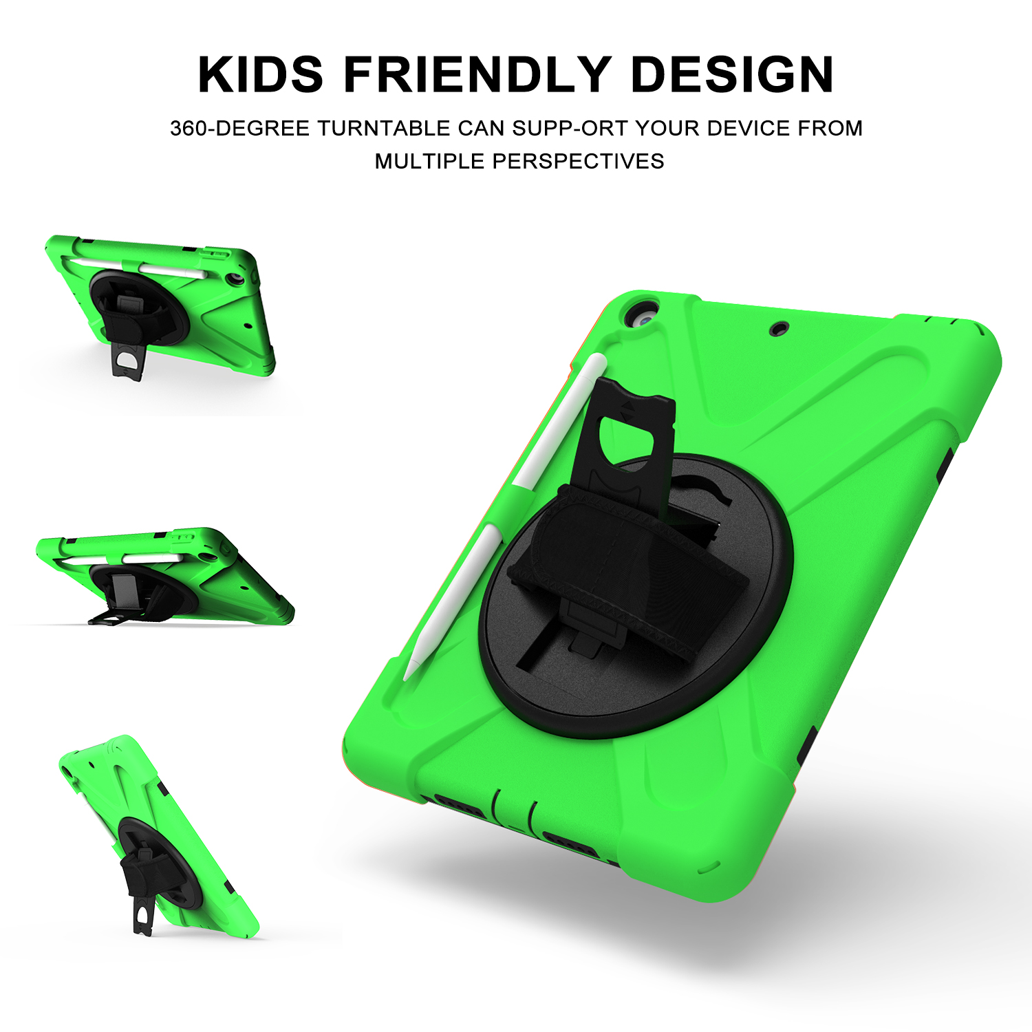 KIQ iPad 8th 7th Generation Case 10.2 inch 2019/2020, Shockproof Rugged Military Grade Case for Apple iPad 10.2 7th/8th Gen [Green]