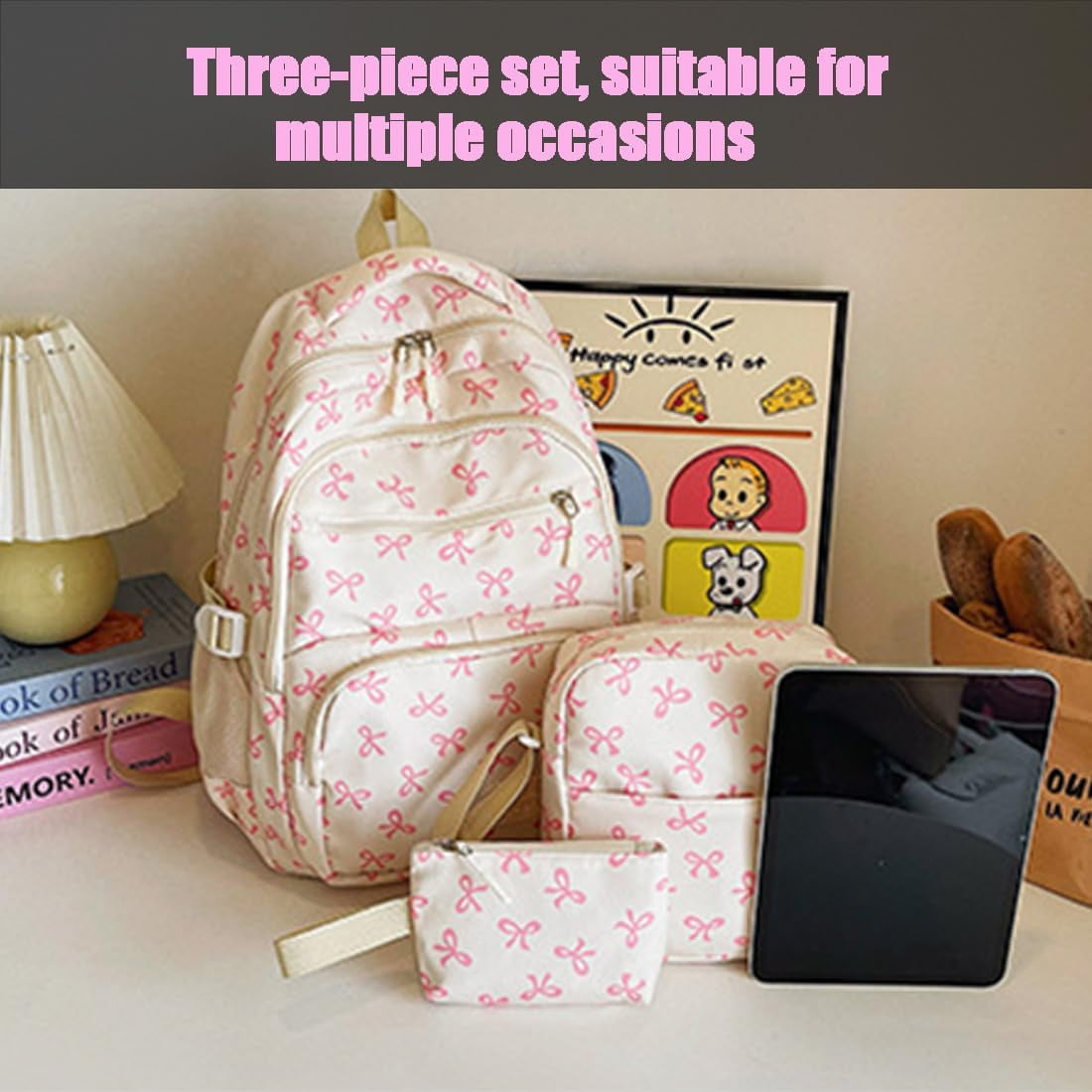 3PCS Girls Backpack For School, Large Kids Backpack Curacao - View #4