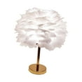 thumbnail image 1 of Feathers Table Lamp Night Light Lampshade for Bedside Home Room Decor White, 1 of 8