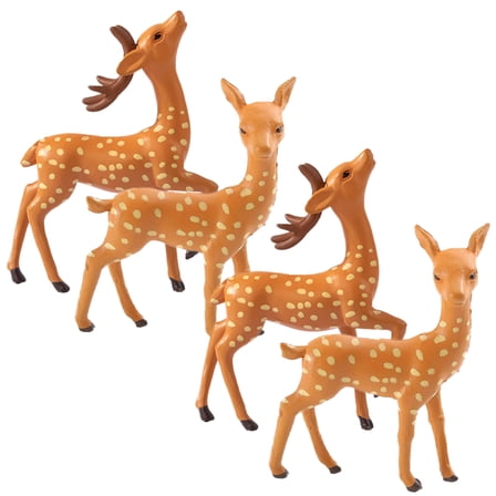 Cartoon Giraffe Figurine for Decor Resin Material Assorted Color Compact Size 4pcs
