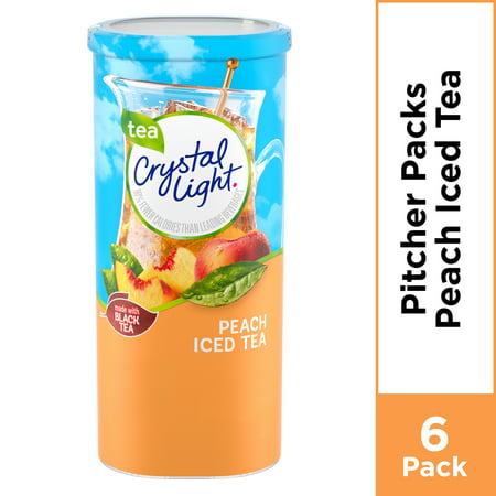 (6 Pack) Crystal Light Peach Iced Tea Drink Mix, 6 count (Best Green Tea To Drink)