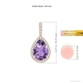 thumbnail image 3 of ANGARA Natural 1.6 ct Amethyst Teardrop Pendant with Diamond Halo in 14K Rose Gold for Women (Size-10x7mm) | February Birthstone, Anniversary, Jewelry Gift for Women | Natural Amethyst Necklace, 3 of 7