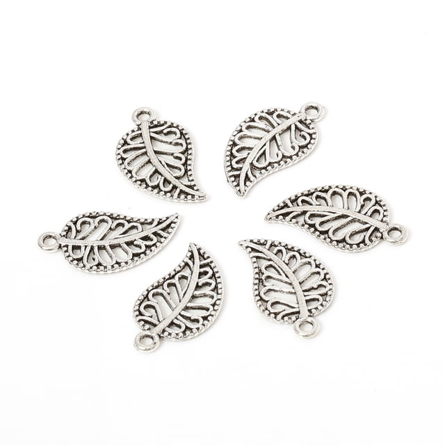 50 piezas, pulsera, collar, decoración de hojas, decoración de hojas, artesanía DIY, colgante, adorno, fabricación de joyas, accesorios Ropa, zapatos y accesorios Miscelánea Plata antigua Minnieouse AP018194-02