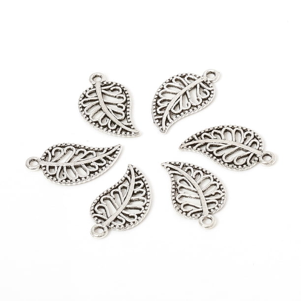 50 piezas, pulsera, collar, decoración de hojas, decoración de hojas, artesanía DIY, colgante, adorno, fabricación de joyas, accesorios Ropa, zapatos y accesorios Miscelánea Plata antigua Minnieouse AP018194-02