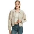 thumbnail image 2 of Women's Long Sleeve Corduroy Short Jacket Outerwear, Beige, Medium, 2 of 5