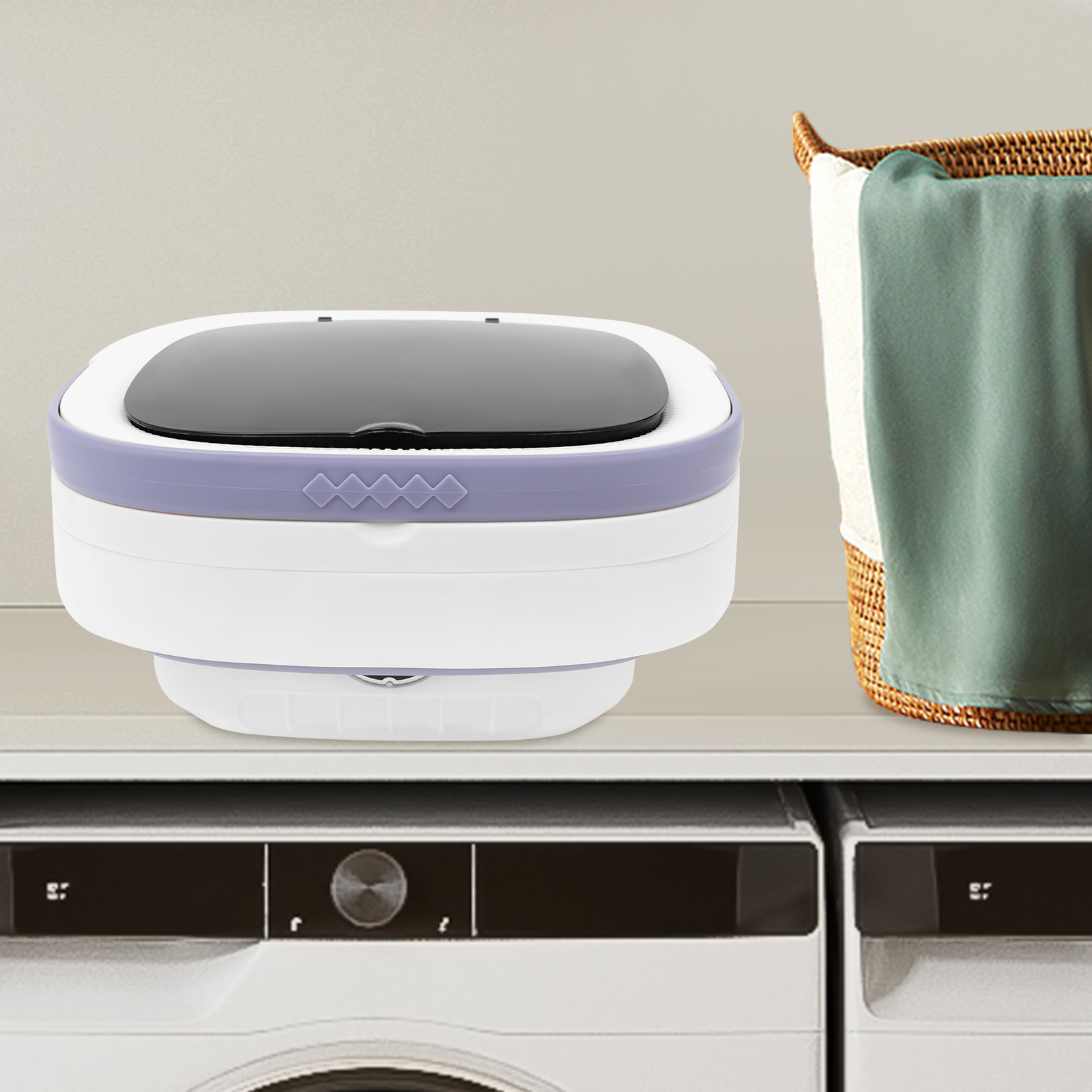1 PCS Purple 30*30*33cm/11.8*11.8*13in Portable Washing Machine, Mini Foldable Washing Machine, Large Capacity Foldable Washing Machine