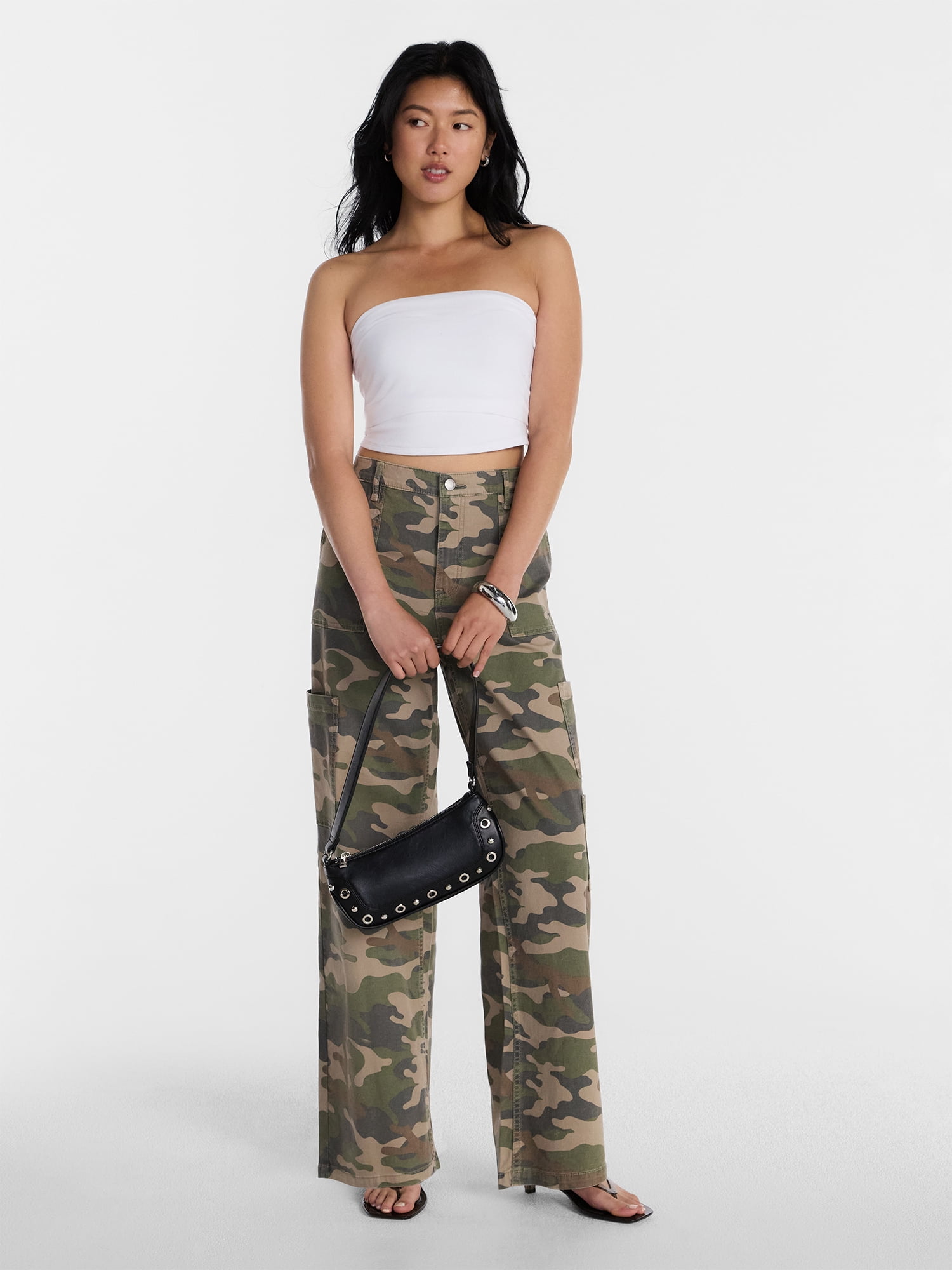 No Boundaries Wide Leg Cargo Pants, 31.5'' Inseam, Women's and Women's Plus XXS-4X