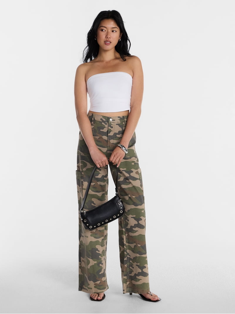 No Boundaries Wide Leg Cargo Pants, 31.5'' Inseam, Women's and
