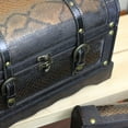thumbnail image 2 of Northlight Set of 3 Decorative Antique Brown Wood and Faux Snakeskin Storage Boxes 22.5", 2 of 3