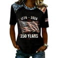 thumbnail image 2 of 250th Anniversary USA Shirt Casual 250 Years Of Freedom T Shirt Short Sleeve Tshirts Patriotic Shirts Tops, 2 of 4