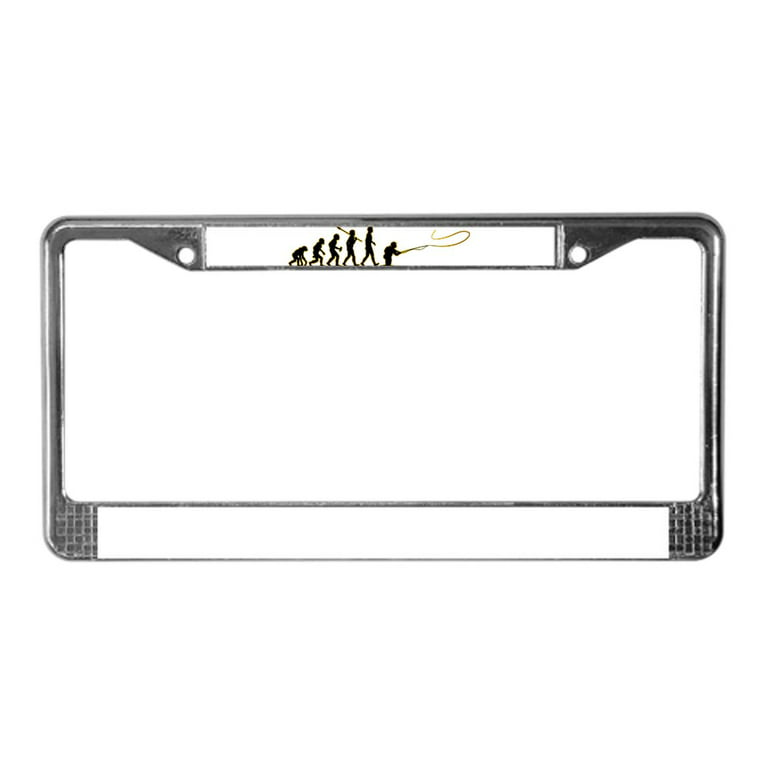 CafePress - Fly Fishing License Plate Frame - Chrome License Plate Frame,  License Tag Holder 