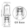 thumbnail image 2 of Bombilla halógena YBEK G9 120V 25W T4, paquete de 6, regulable, 2 of 9
