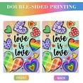 thumbnail image 4 of Pride Love is Love Decorative Garden Flag, Pastel Rainbow Hearts LGBTQ Gay Lesbian Yard Outside Decorations, LGBT Bisexual Pansexual Burlap Outdoor Small Home Decor Double Sided 12.5 x 18, 4 of 6