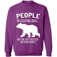 thumbnail image 2 of OXI Crewneck Sweatshirt - The Bear World, Basic Casual Sweatshirts for Men's and Women Fleece Sweatshirt Long Sleeve - Purple Medium, 2 of 2