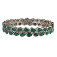 thumbnail image 2 of Efulgenz Crystal Tear Drop Green Bangle Bracelet Indian Oxidized Jewelry Boho Bohemian Faux Kundan Bangle Bridal Wedding Jewelry Indian Bangle Set for Women (4 Pcs) Size 2.4, 2 of 7