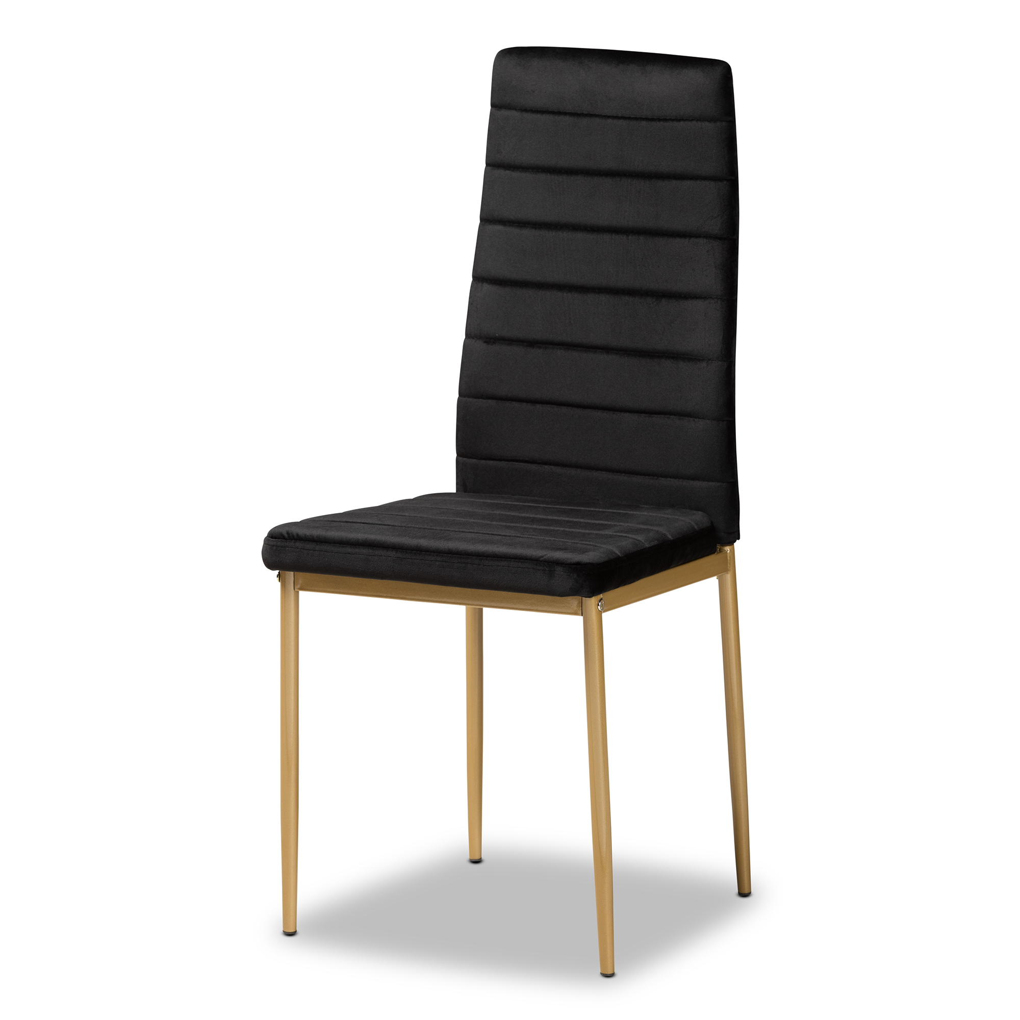 Baxton Studio Armand Dining Chair, Set of 4, Black and Gold